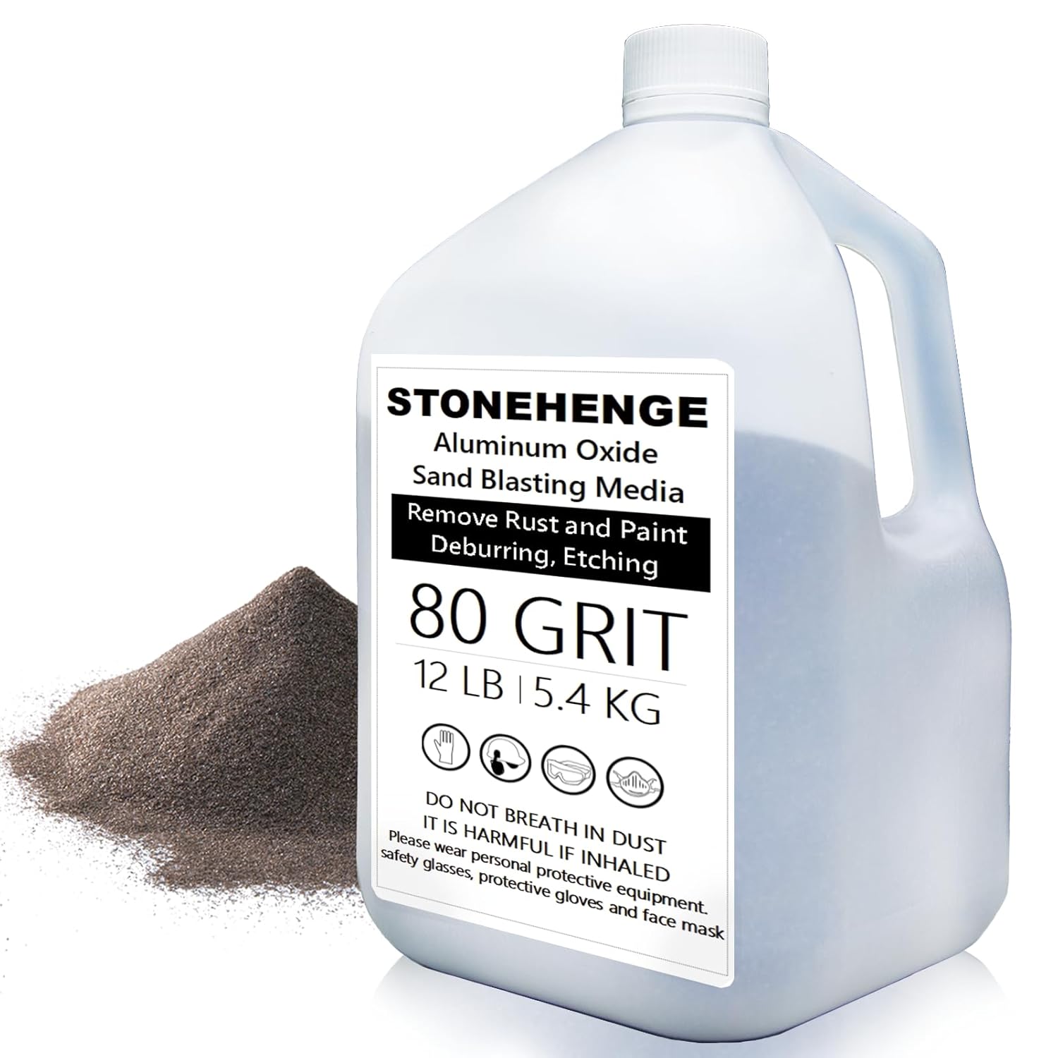 #80 GRIT Aluminum Oxide Powder for Sand Blasting - Sand Blaster for air Compressor, Metal Sandblasting - 12LB