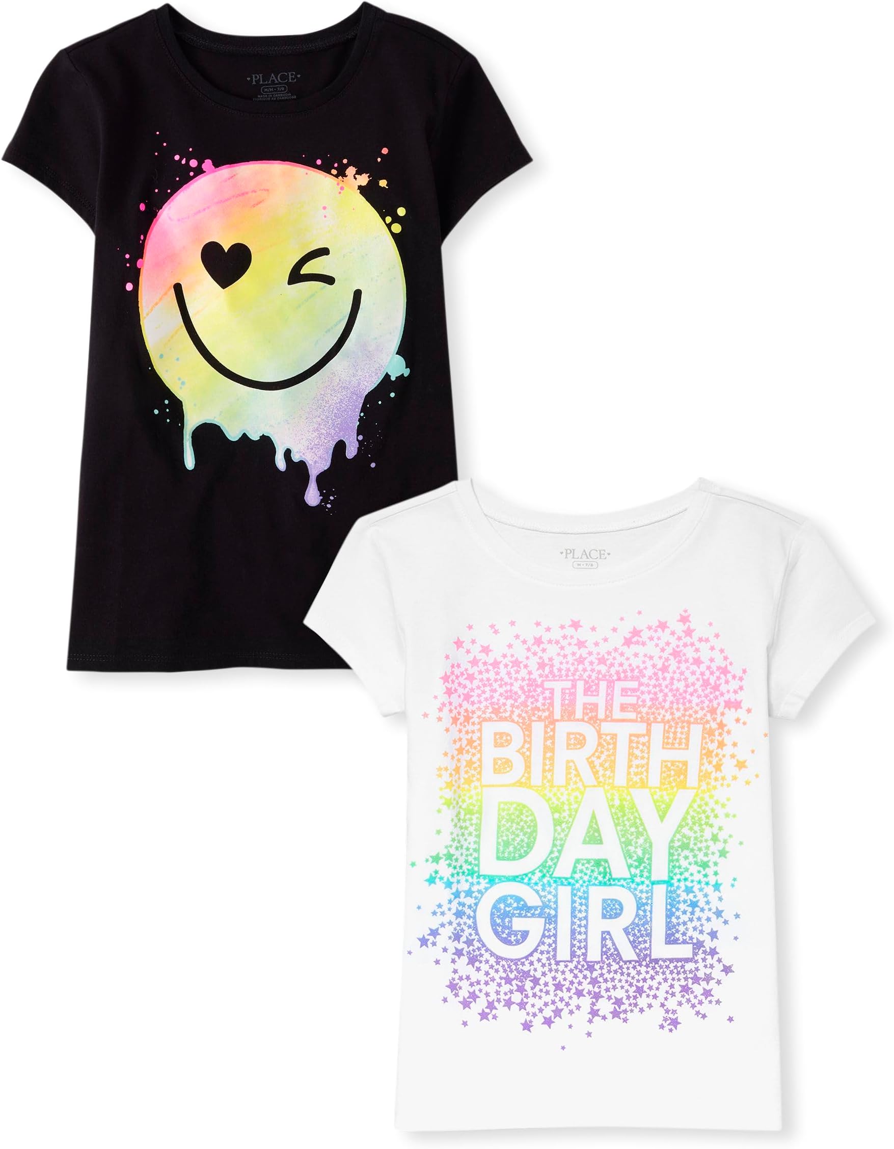 Girls All Holidays,Birthdays Short Sleeve Graphic T-Shirts,2 Pack