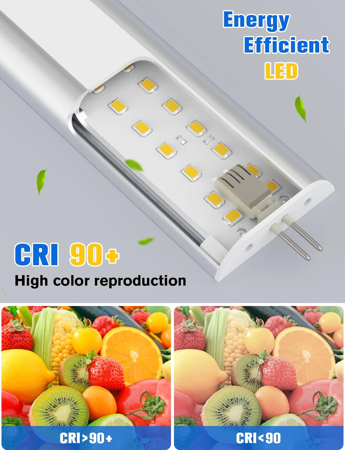 MYPLUS 2 Panels 12 Inch LED Under Cabinet Lighting with 420 Lumens Dimmable, CRI>90, 4000K (No Power Supply and Control Box Included)