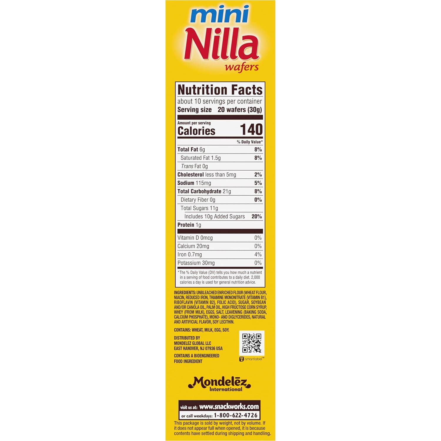 Nilla Wafers Mini Cookies, Vanilla Wafers, 12 - 11 oz Boxes