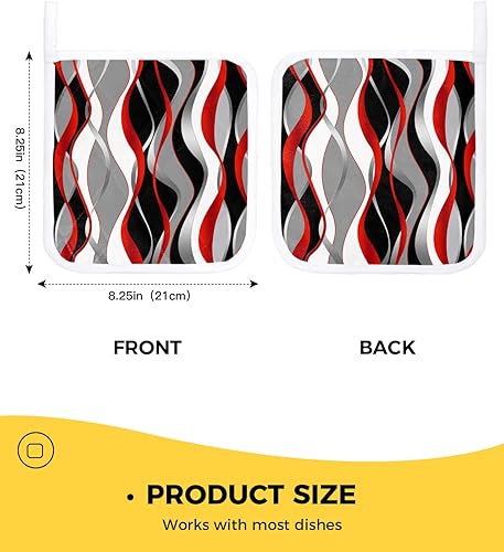 Miniatura 9 de Juego de 2 soportes para ollas de línea azul fina, aislamiento térmico, almohadillas calientes y agarraderas para cocina, guantes de horno de la