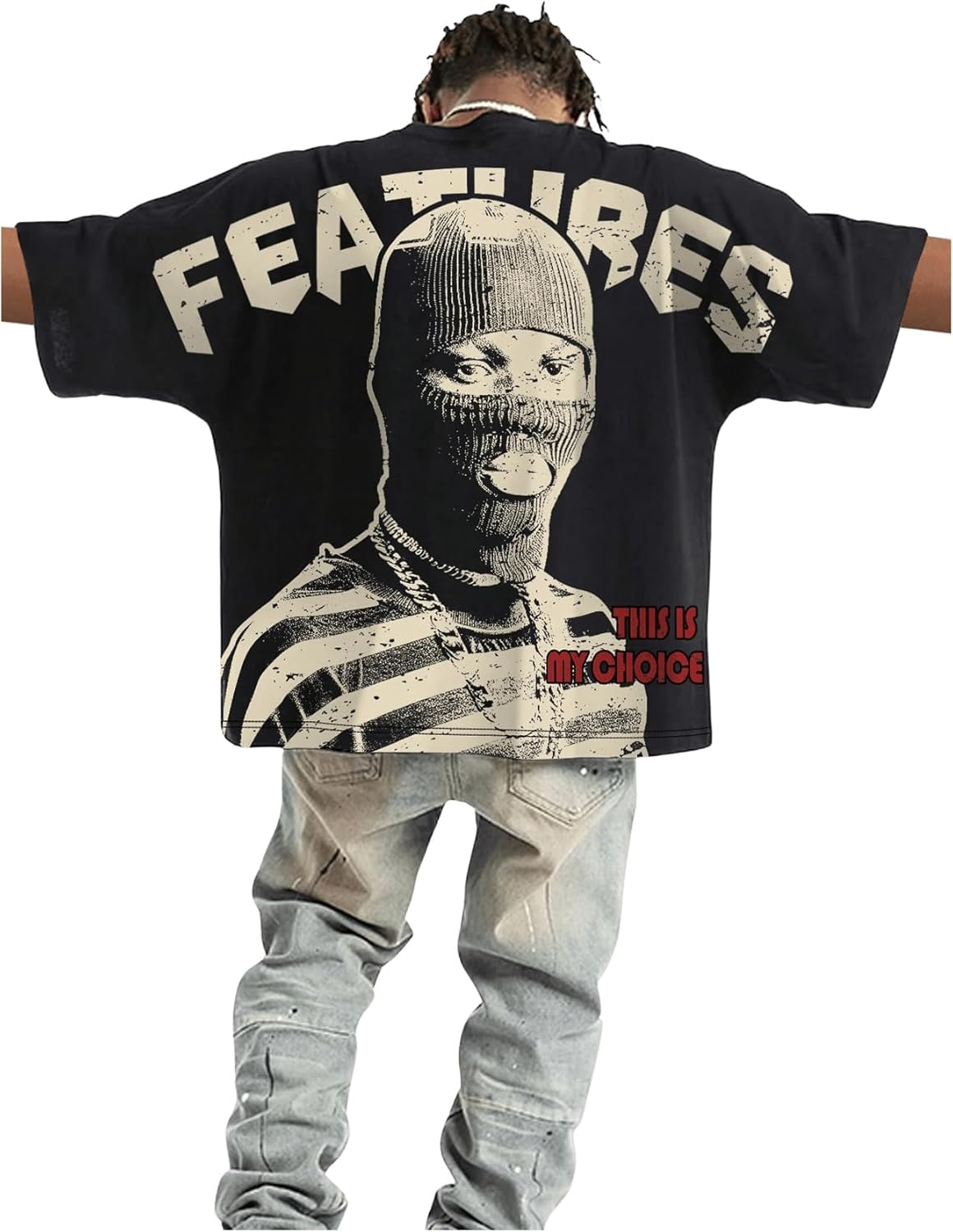 GORGLITTER Men's Oversized Graphic Tee Vintage 90s Hip Hop Short Sleeve T Shirt Casual Crewneck Streetwear Top