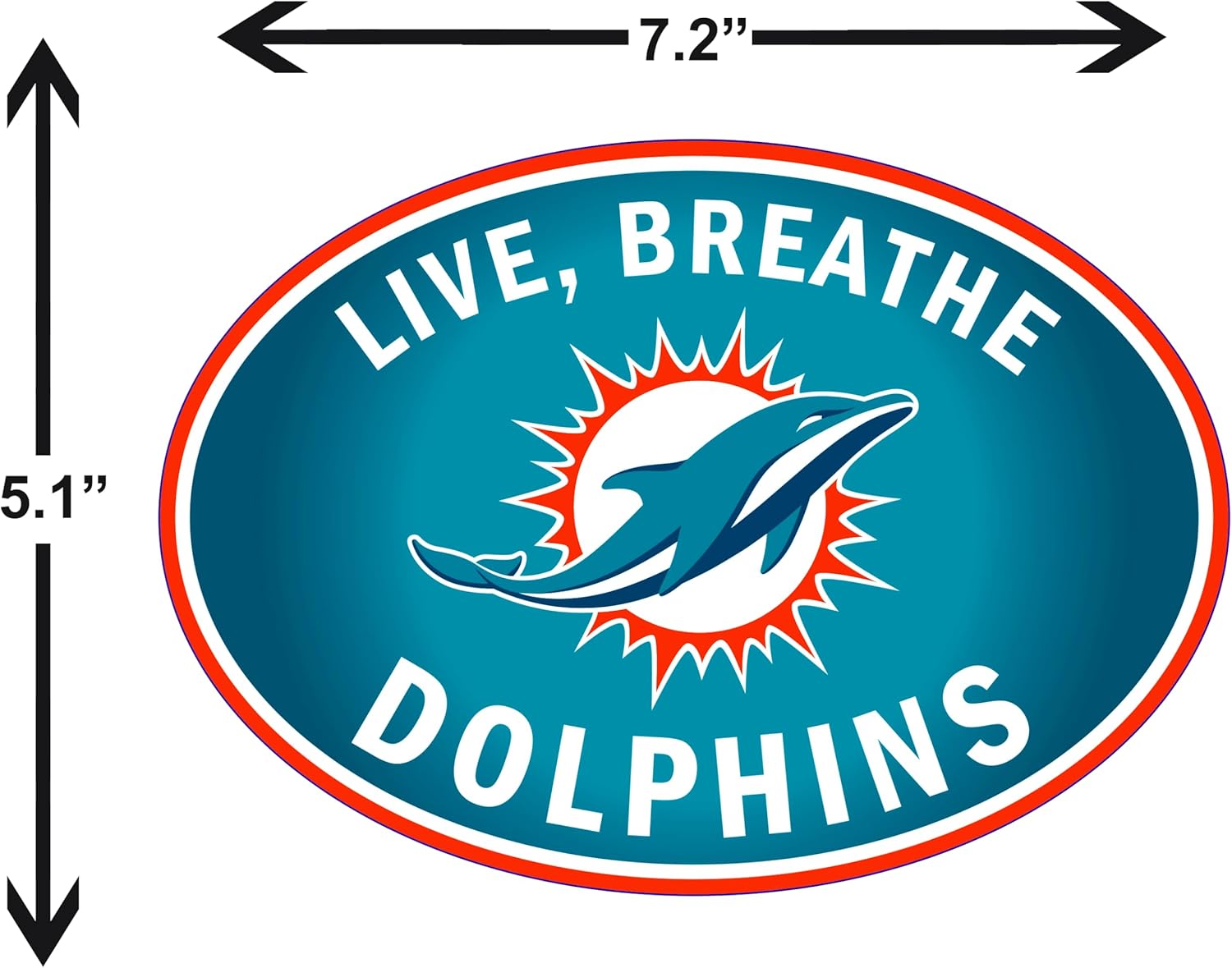 Siskiyou Sports NFL Miami Dolphins Live-Breath Auto Decal, Team Colors, One Size - Image 3