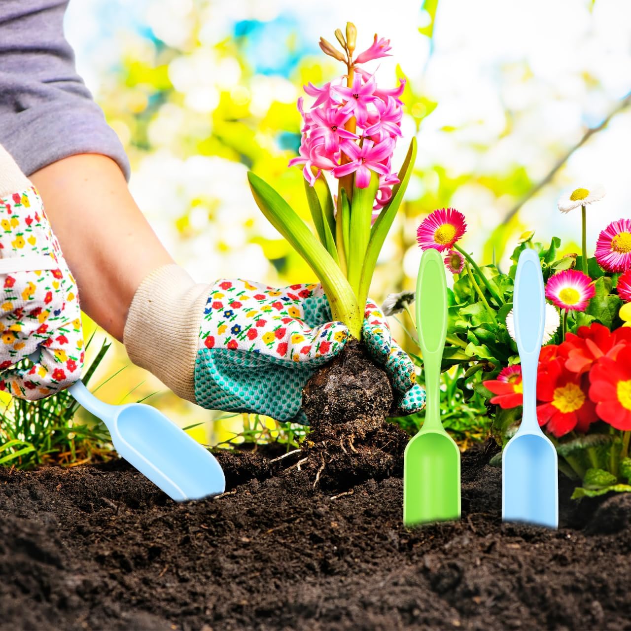 Sosoport 40-Pack Mini Plastic Shovels for Planting Soil Scoop Gardening Tool Portable Planting Spatula for Flowers Pot Plants Garden Beds Lightweight Hand Shovel 5.90 X 1.96 X 1.18 in