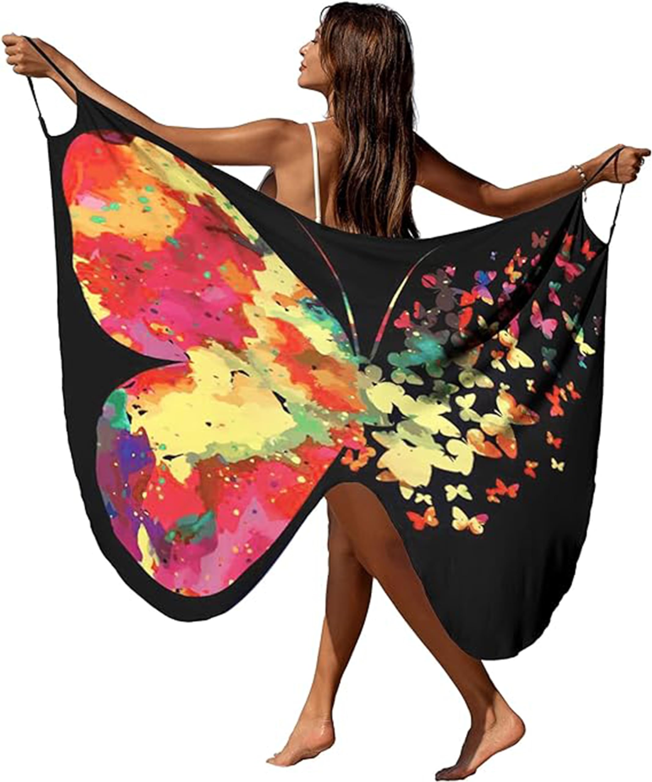 LIKPOJA Vestido de playa para mujer, vestido de verano para playa, con tirantes ajustables, vestido envolvente, ropa de playa para mujer