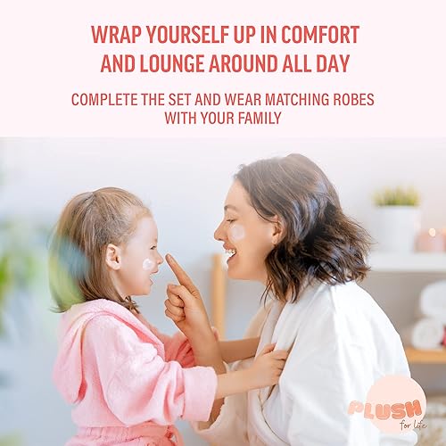 Miniatura 4 de Plush for life Bata de baño de manga larga para niñas con bolsillos suave y acogedora bata de baño mullida gran regalo para niños