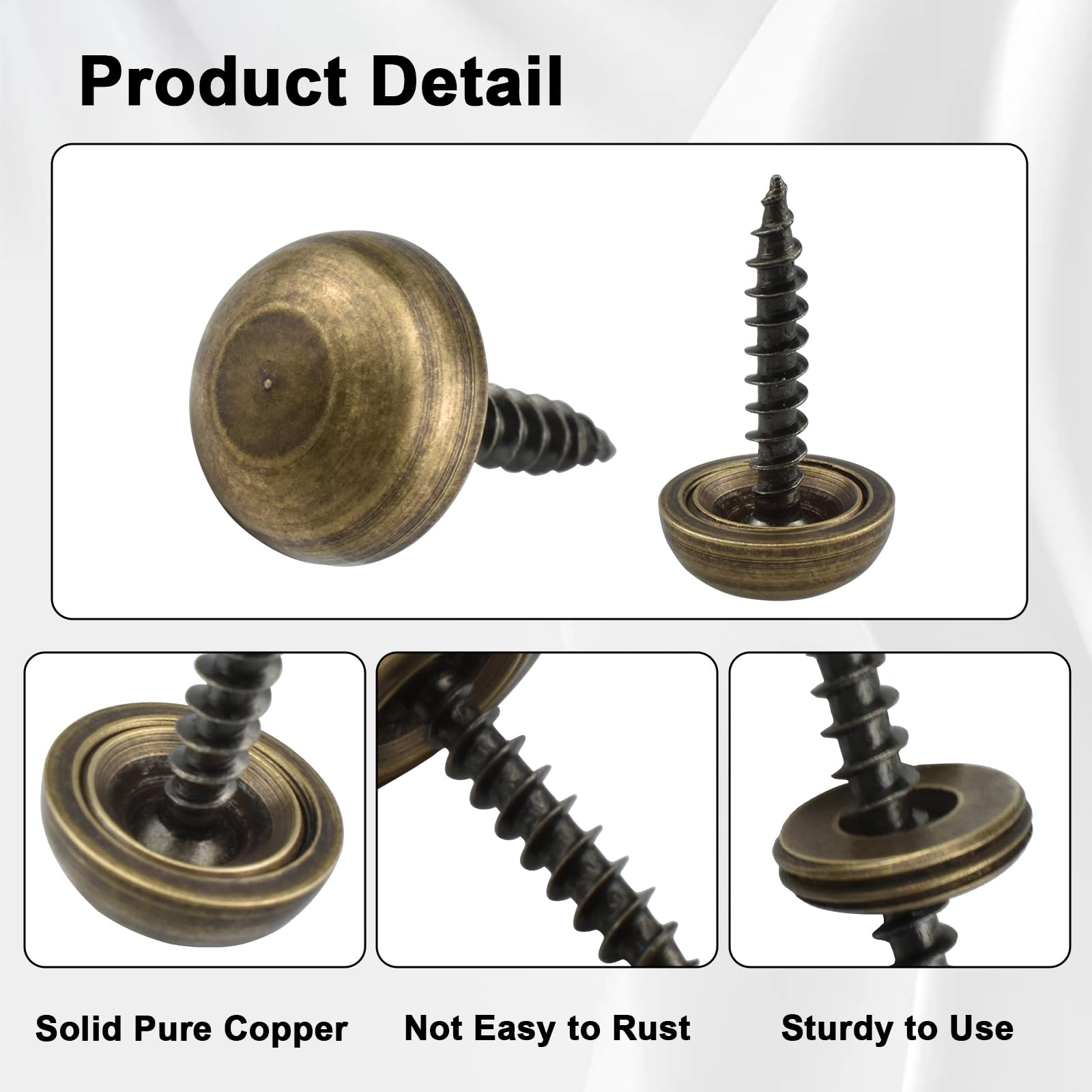 Brass Decorative Screws with Caps - Mirror Fixing -3