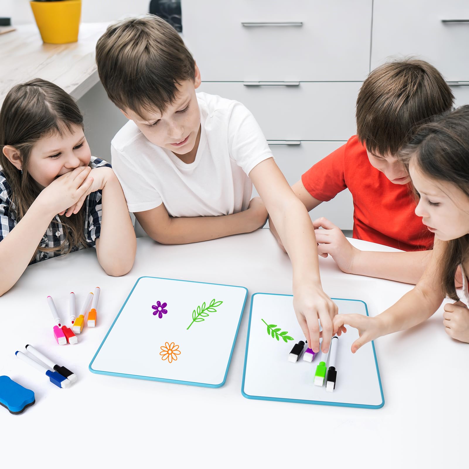 DOEWORKS Magnetisch whiteboard 30 x 21 cm, mini dubbelzijdig wit bord