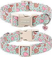 Vista 120 de DOGWONG Collar de perro Airtag de algodón y cáñamo, collar resistente para perros con soporte para Airtag, collares verdes para perros pequeños
