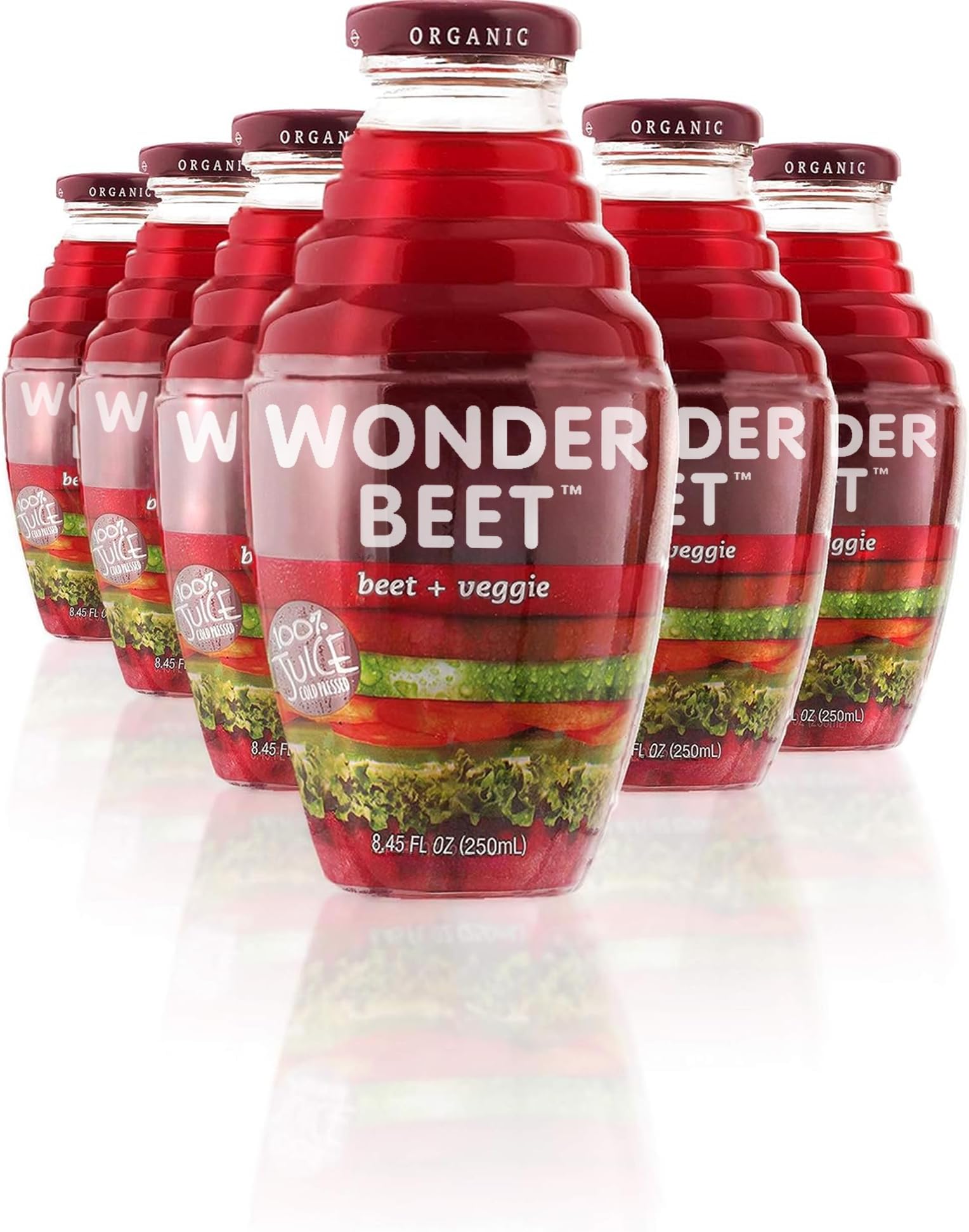 Beetology Organic Beet and Veggie Juice 8.45oz (6 Pack) | 100% Cold Pressed | Heart Healthy | Nutrient Packed Vegetable Juice | Vibrant Flavor