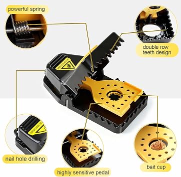 4 Pack Rat Traps, Large Mouse Trap, Rat Traps That Kill Instantly, High Sensitive Mice Trap Snap, Easy Set & Clean Rodent Catcher for Indoors and Outdoors