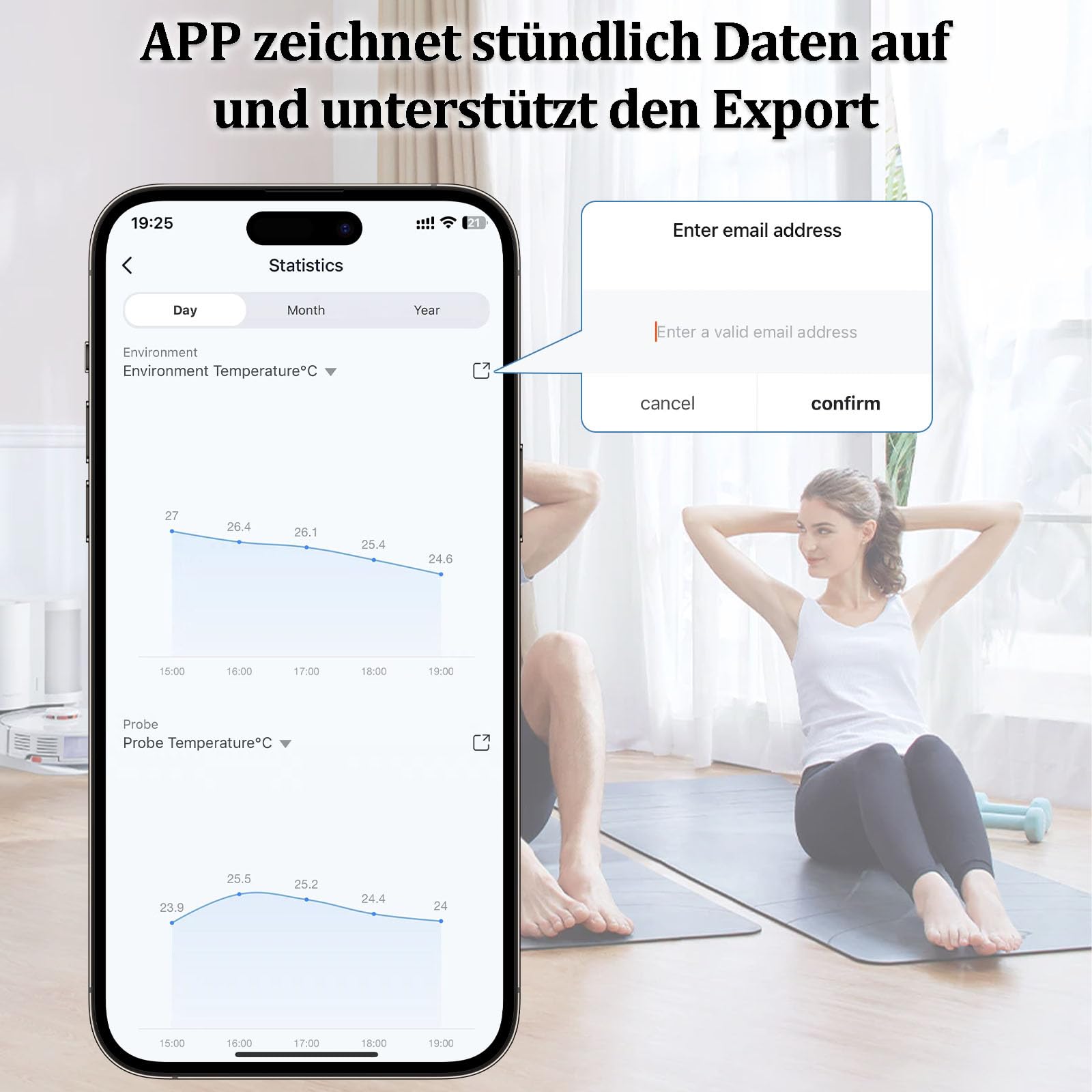 Confezione da 2 termometri Wi-Fi per interni, Humidity Gauge con app e sensore esterno, misurazione dell'umidità dell'aria, monitor digitale della temperatura per serra, cameretta dei bambini,