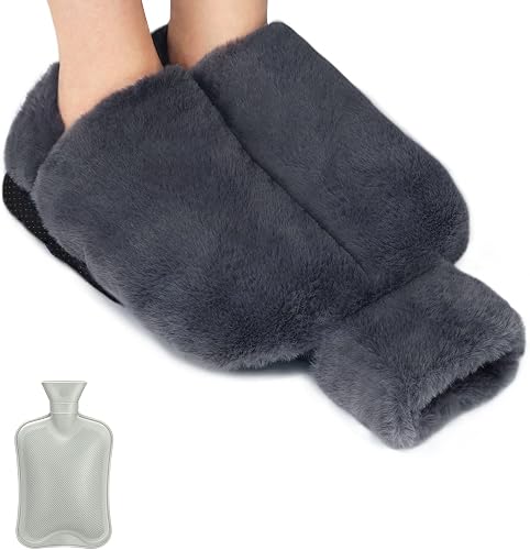Bouillotte avec Housses en Peluche Chauffe Pied