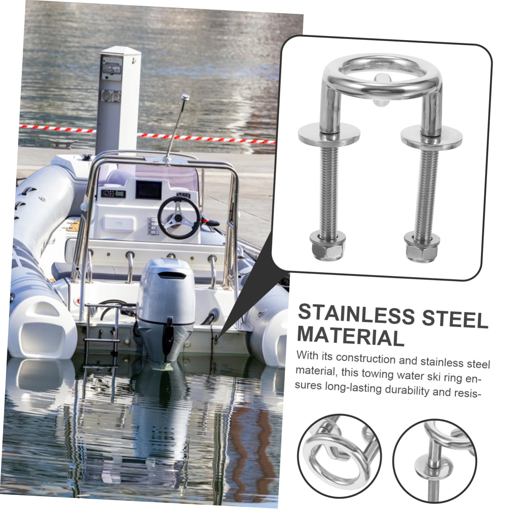 Zerodeko Gancio per Traino Sci Nautico per Sci da Barca in Acciaio Inossidabile Marino Resistente 62mm Accessorio per Sport Acquatici e Barche