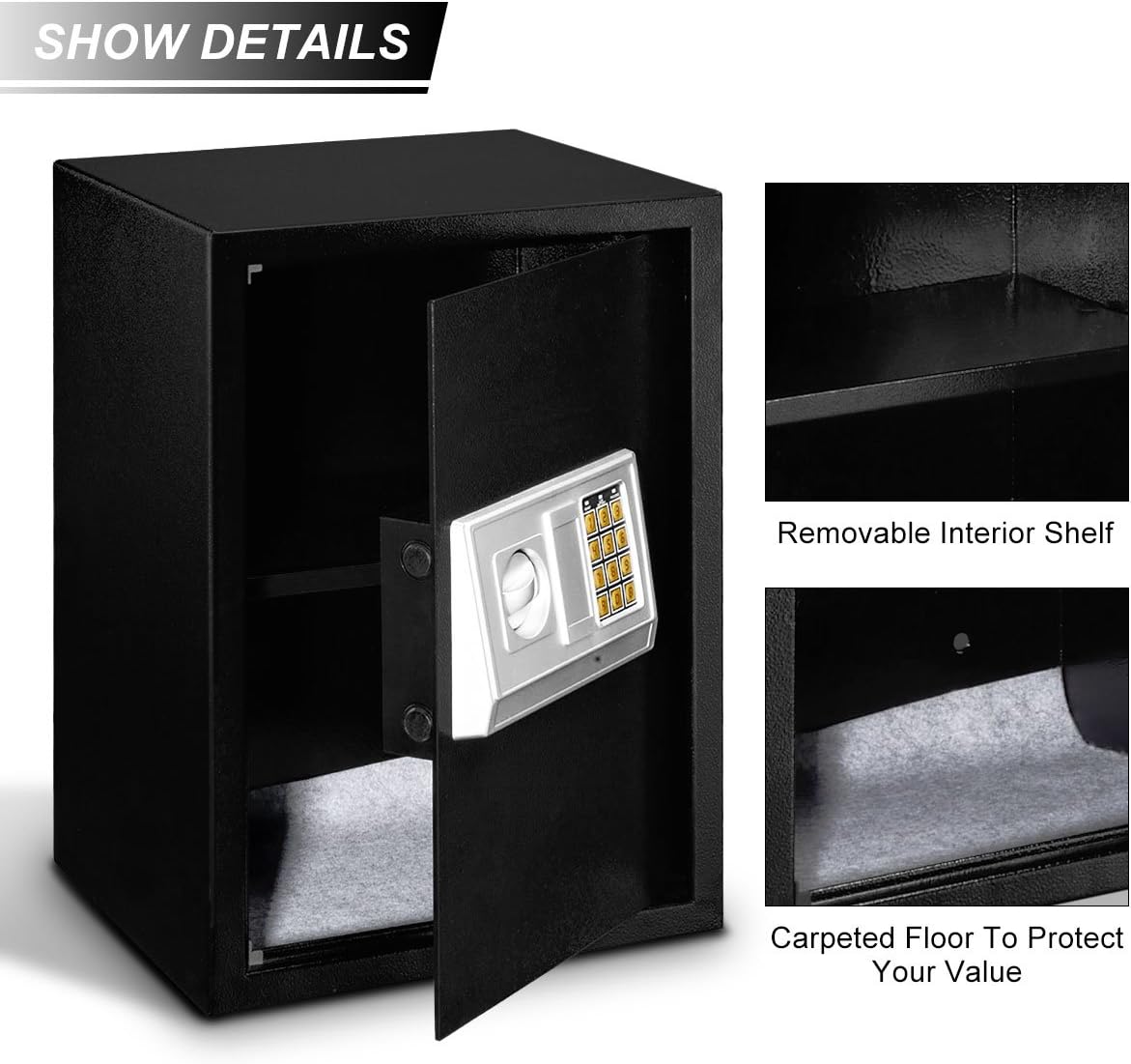 Giantex Large Digital Electronic Safe Box Keypad Lock Security Home Office Hotel Gun Capacity 1.8 Cubic Feet