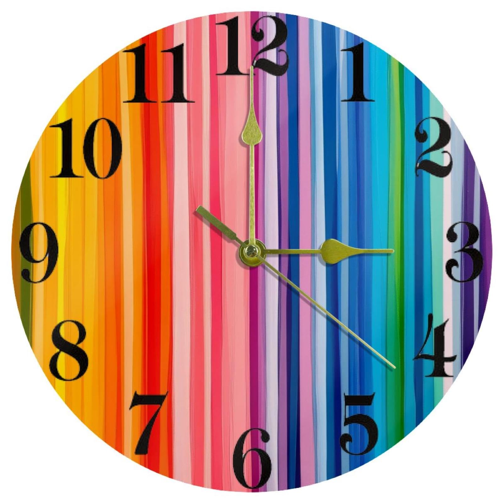 Horloge murale à quartz avec mouvement fluide et cadran rond coloré