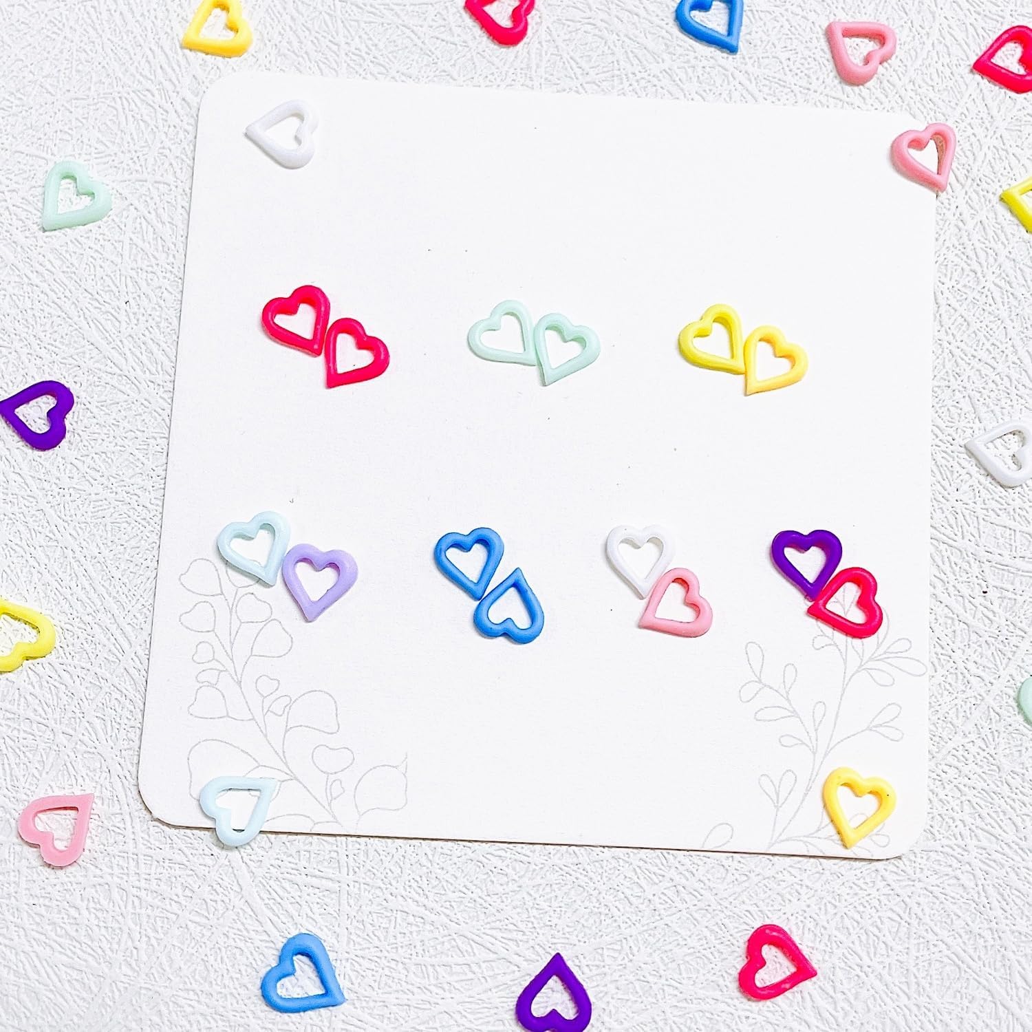 300Pcs Heart Nail Charms 3D Nail Charms Love Nail Art Rhinestone Colorful Acrylic Resin Hollow Heart Nail Supplies Hearts Design Nail Accessories for Women Craft DIY Manicure Decor Valentines image 2