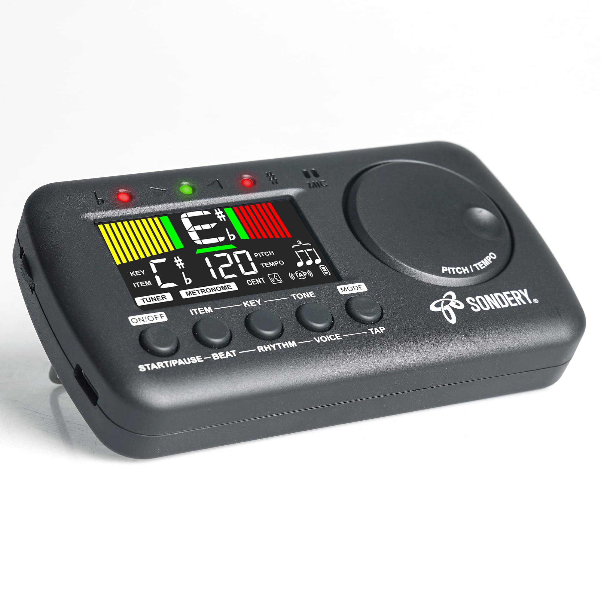 Sondery Digitales Metronom, Stimmgerät und Tongenerator, wiederaufladbar, für Gesang, Blasinstrumente, Gitarre, Bass und Violine