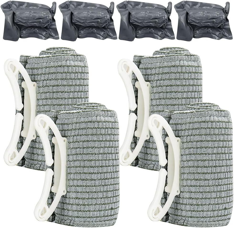 Israeli Bandage 4 Inch Tactical Tourniquets Emergency Bandage Emergency First Aid Bandage Hemostatic Tourniquets Elastic Bandage for Outdoor Sports Camping Hiking Climbing Pack of 4