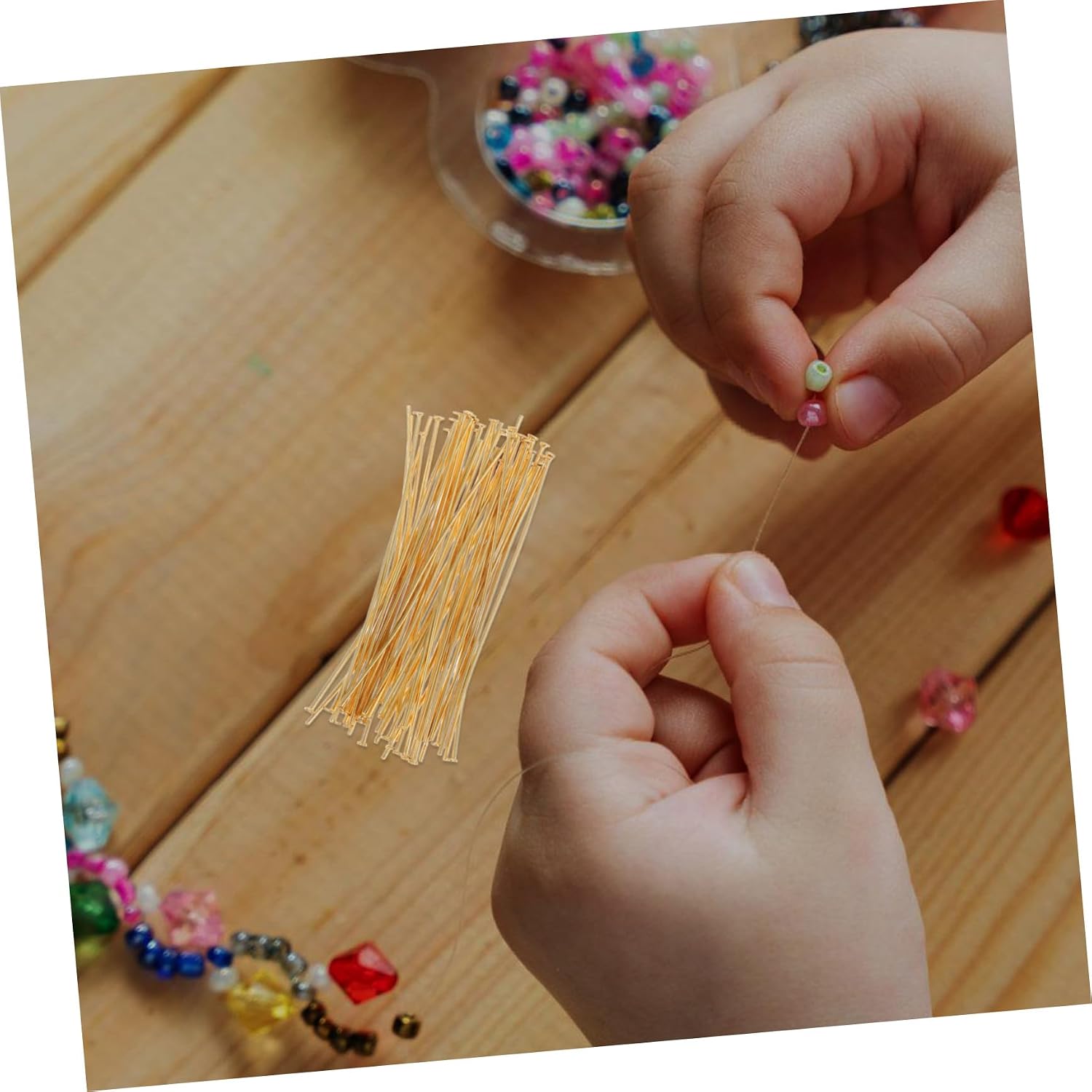 Homoyoyo 50pcs Stainless Steel Jewelry Making Head Pins Flat Pins for DIY Necklaces Bracelets and Earrings