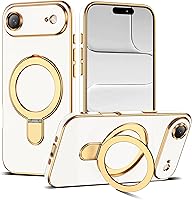 Vista 42 de Funda compatible con iPhone 12 con soporte de anillo magnético invisible [compatible con Mag-Safe] [Protector completo de lente de cámara] Funda