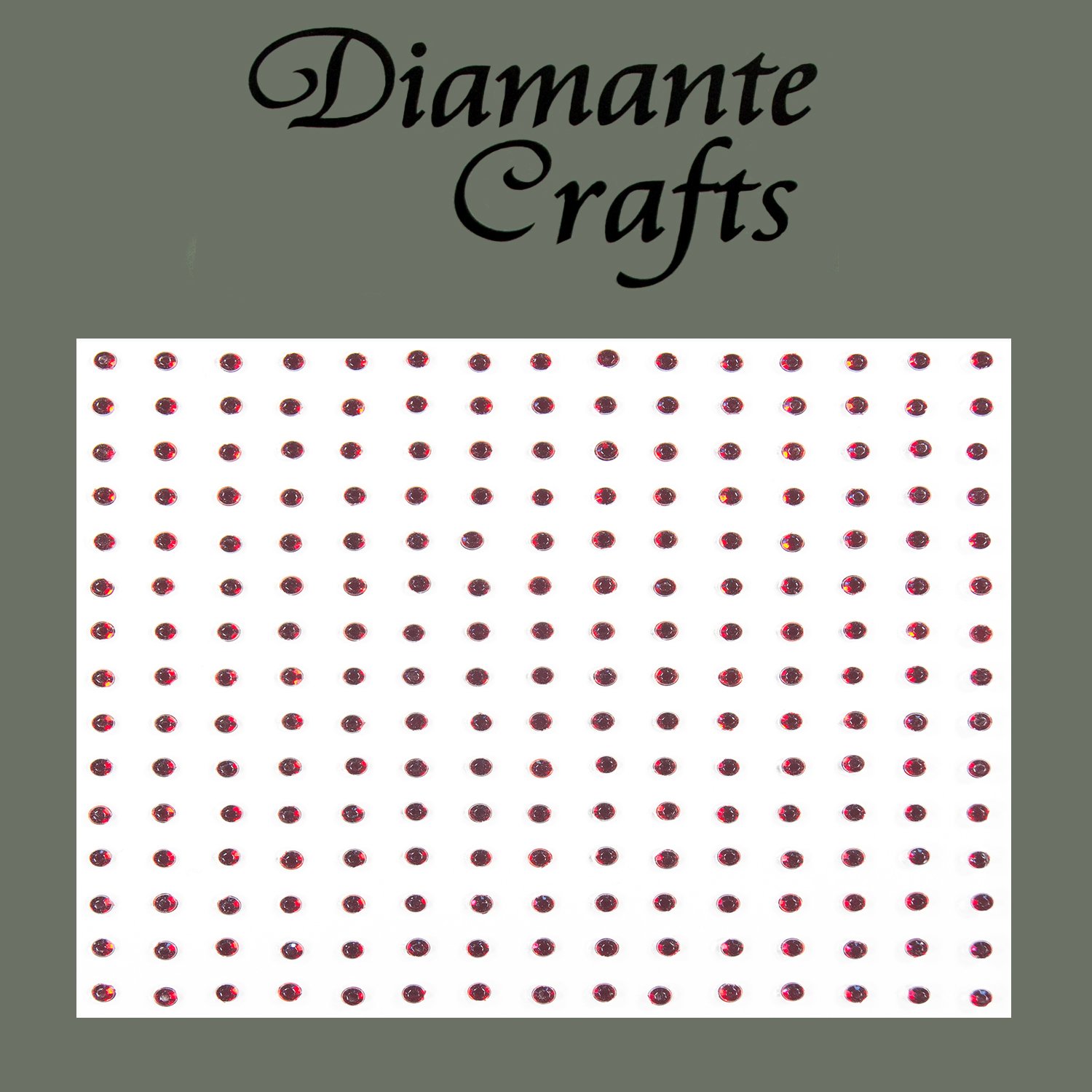 Diamante Crafts 225 x 2mm Burgundy Diamante Self Adhesive Rhinestone Craft Embellishment Gems - created exclusively