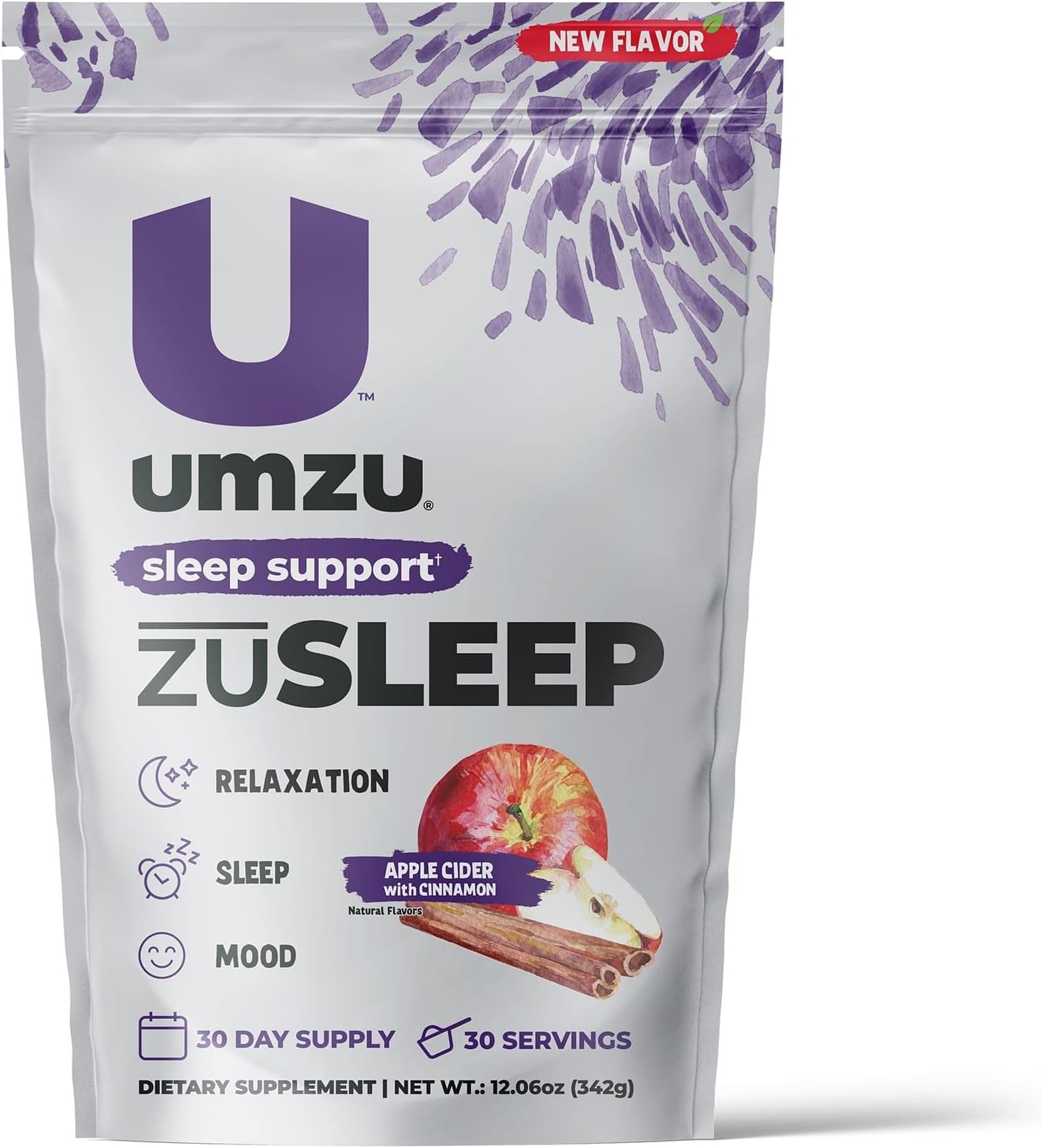 UMZU ZuSleep Natural Sleep Aid | Non Melatonin Herbal Blend Ashwagandha Root Extract, L-Theanine & Magnesium | Restful Sleep, Relaxation & Refreshed Mornings (Cinnamon Apple Cider | 30 Day Supply)
