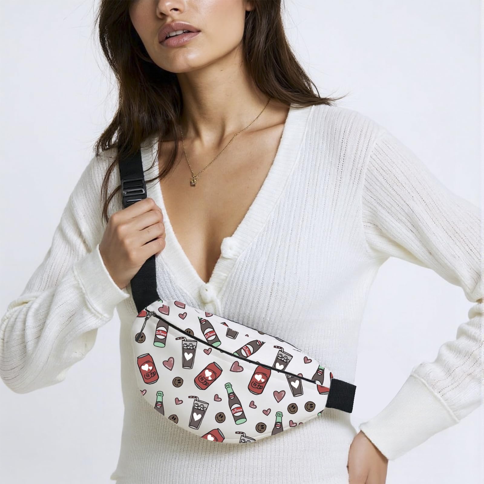 WCGXKO Dr. P Crossbody Waist Pack Favourite Drink Gift Dropkick Pepper Gift Soda Social Club Merch (Dr.p Pack)