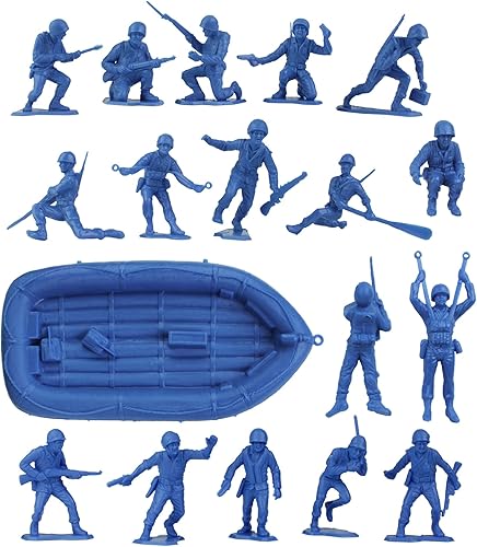 Miniatura 2 de BMC Marx Plastic Army Men US Soldiers - 31 figuras azules de la Segunda Guerra Mundial - Fabricado en Estados Unidos