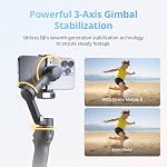 DJI Osmo Mobile 8 Suivi avancé Combo Gimbal Stabilizer pour téléphone, AI Native Tracking avec Audio & Éclairage 360° Rotation de la pan, rallonge intégrée & Tripode, 10h Batterie, étrier d'extension