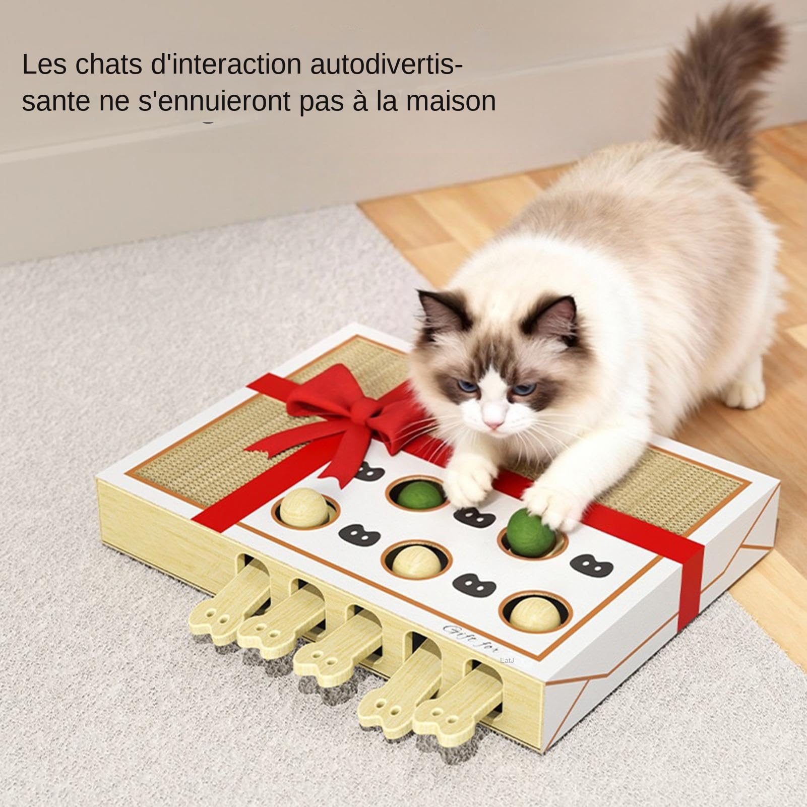Katzen Puzzle Spielzeug Bereicherungsspiel Mit Kratzbrett