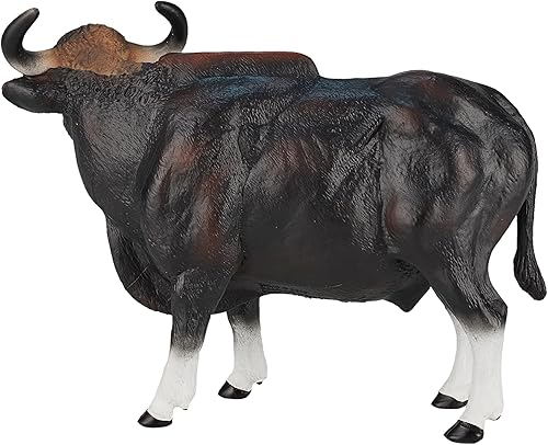 Miniatura 4 de MOJO Gaur Bull realista domesticado animal de granja juguete réplica pintada a mano figura