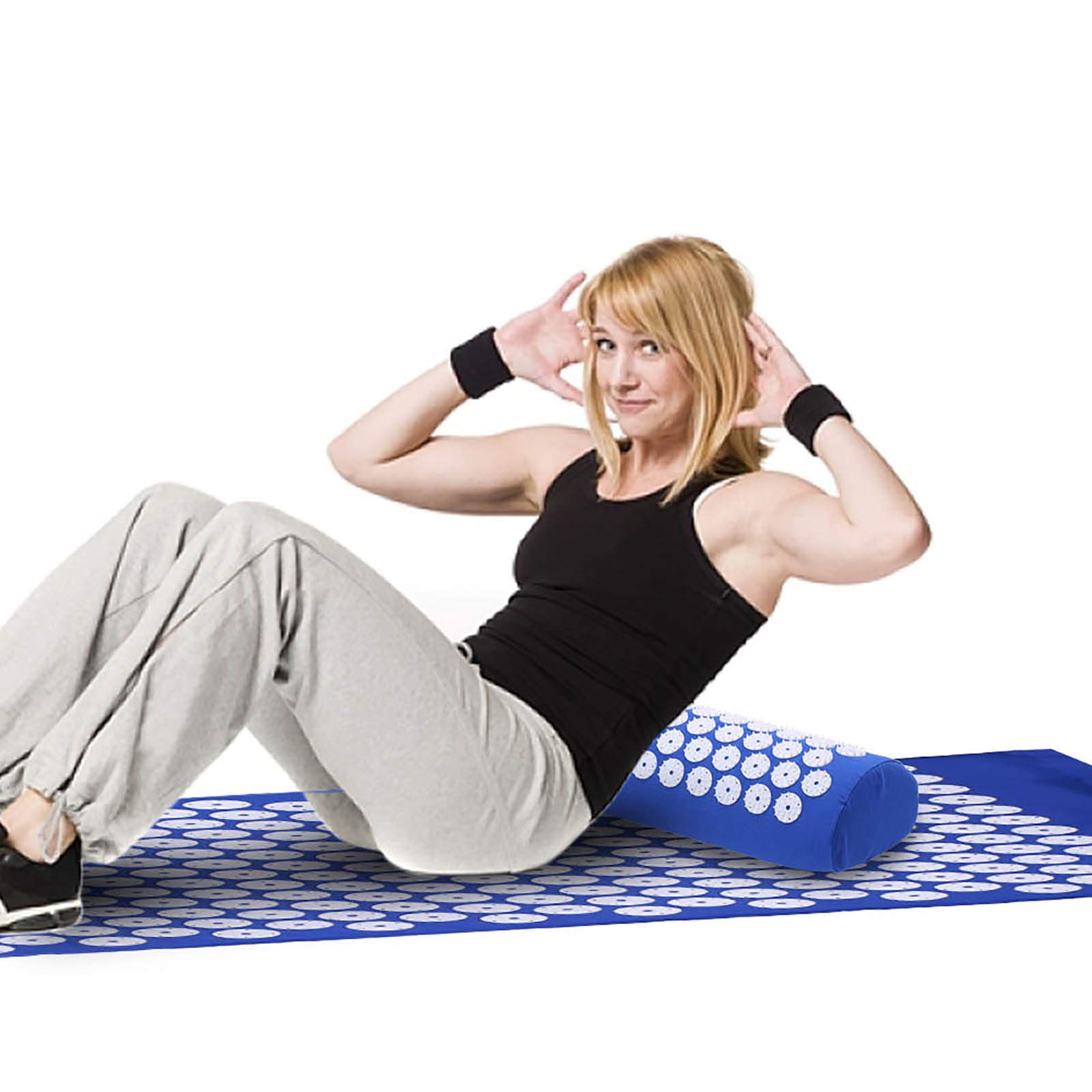 Fyearfly Tapis de massage d'acupression et oreiller pour soulager le stress, les maux de dos et la récupération musculaire