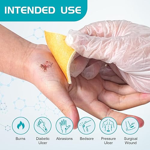 Miniatura 6 de Apósito para heridas de alginato de calcio y miel de manuka, 2 x 2 pulgadas, paquete de 10 vendajes de miel de manuka de grado médico, parches de