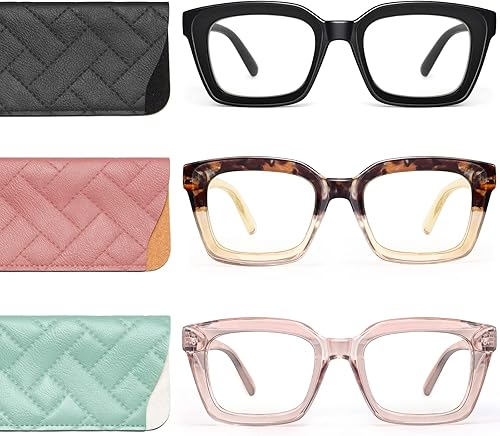 IBOANN Gafas de luz azul para mujeres y hombres paquete de 3 lentes antifatiga ocular para juegos de computadora marco cuadrado de gran tamaño a la IBOANN Gafas de luz azul para mujeres y hombres paquete de 3 lentes antifatiga ocular para juegos de computadora marco cuadrado de gran tamaño a la