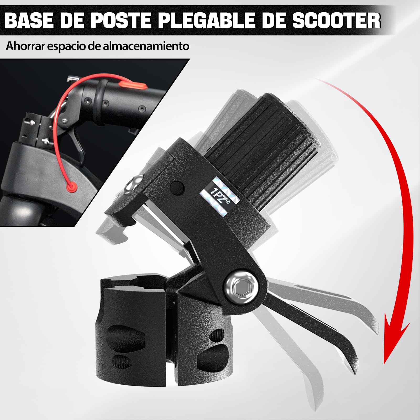 1PZ MLE-9GY Base de Poste Plegable de Scooter Compatible con Xiaomi 1S M365/pro Pro2 Universal Support de Scooter Base Plegable