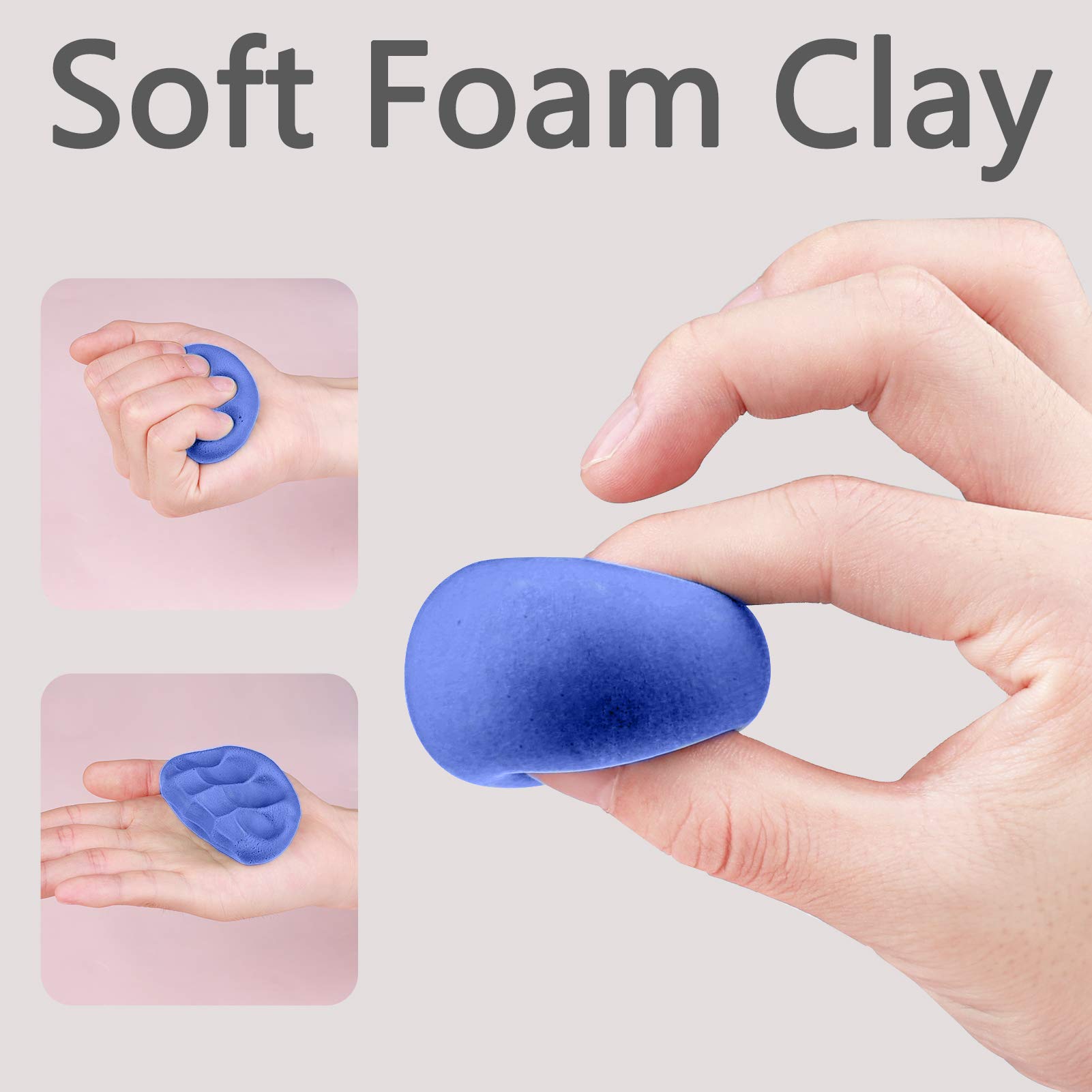 Arcilla seca al aire, azul, arcilla mágica de modelado de espuma suave de 1 libra, arcilla ultraligera, arcilla de moldeo creativa para educación preescolar, artes y manualidades (1 libra, 1 paquete