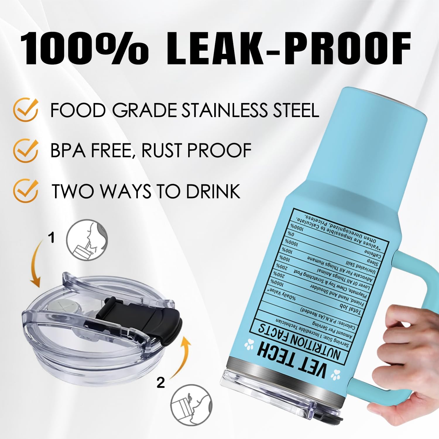 Vet Tech Gifts for Women Men, Vet Tech Tumbler Cup 40 OZ, Appreciation Gifts for Veterinarian, Veterinary Technician Gift for Birthday Graduation Christmas - Image 4