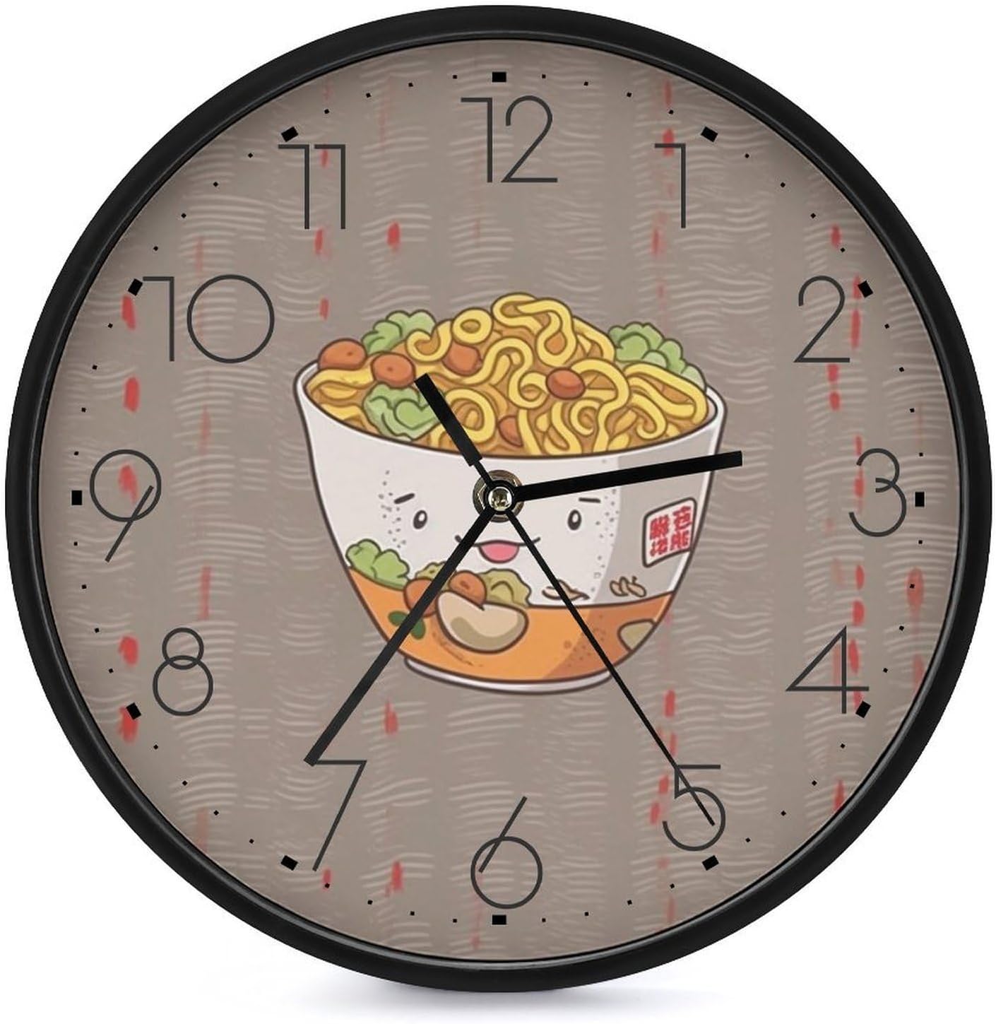 Egg Cup Noodle Ramen Round Wall Clock Silent Clock 10 Inch