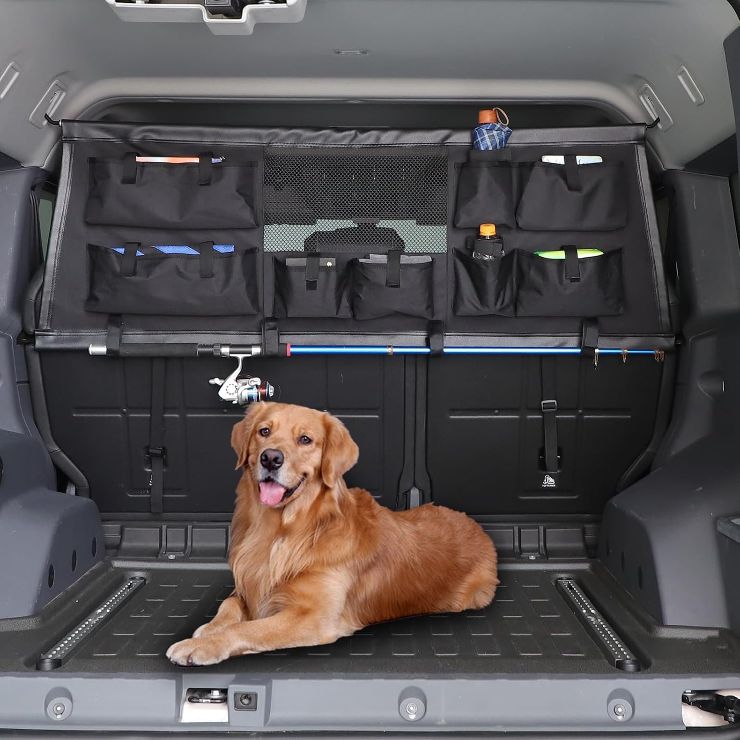 Trunk Cargo Barrier Compatible with INEOS Grenadier 2020-2024 2025+, Trunk Cargo Organizer, Travel Car Dog Barrier Net Partition Door Restraint Fence, Guard Blocks Access to Car Front Seats