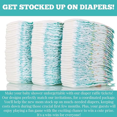 Miniatura 18 de Amanda Creation Gold & Silver Twinkle Little Star - Boletos para rifas de pañales neutrales de género para baby showers, 20 insertos de doble cara