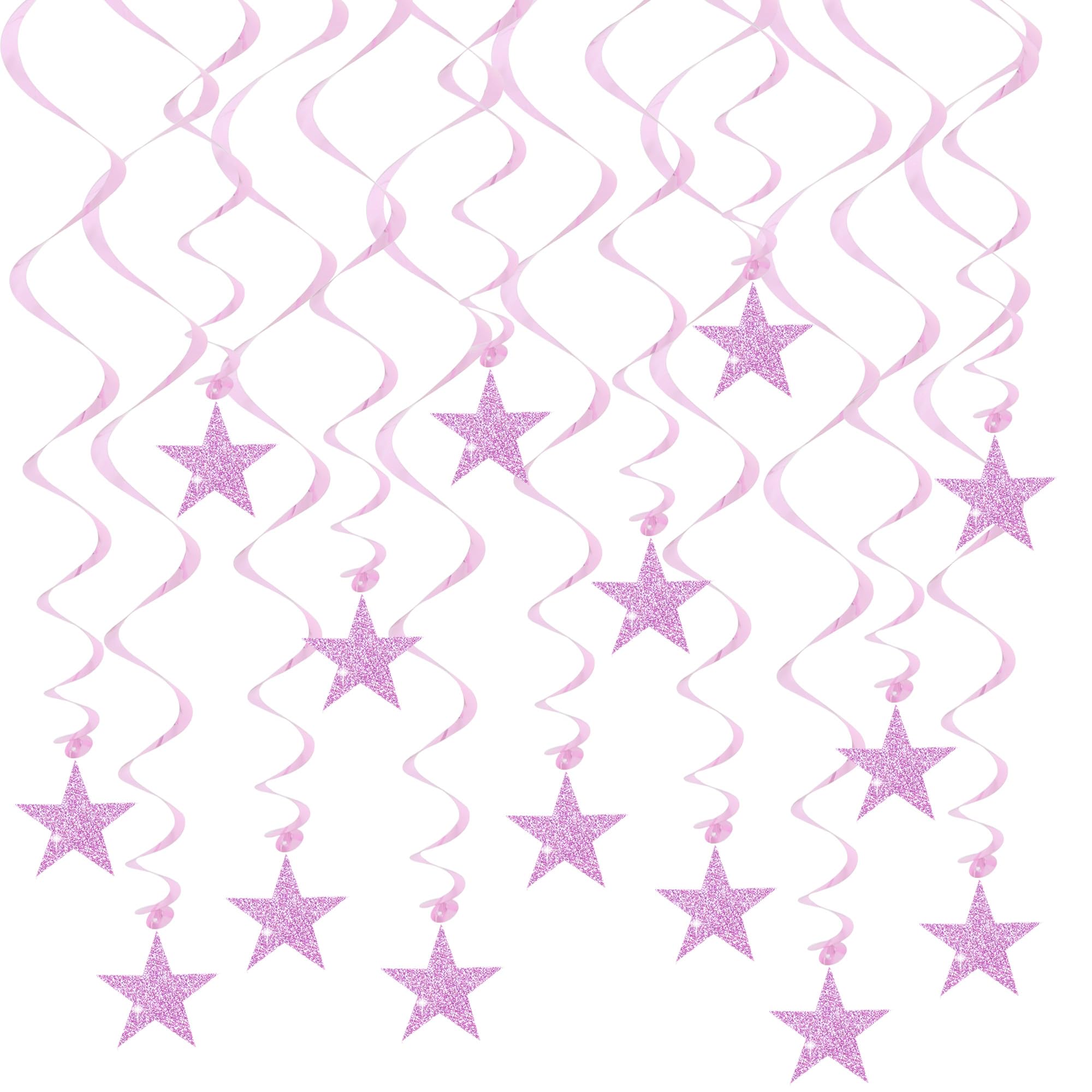Silver Star Party Decorations - 15 Swirls -11