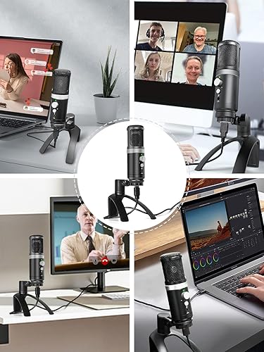 Miniatura 6 de Moman Micrófono para podcast, micrófono USB PC Plug & Play Windows Mac Laptop Patrón polar cardioide perfecto para grabar YouTube Zoom YouTube