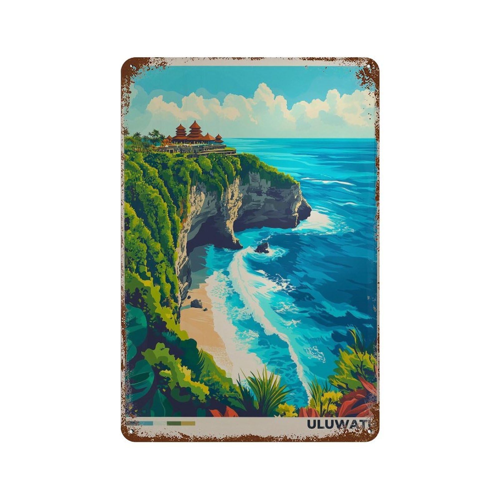 xiaoxiaoshen Uluwatu Bali Travel Tropical Island (2) Wall Decor Art Metal Tin Poster Modern Home Decor Art Home Bar Shop Decorations Vintage Sign 30x20cm