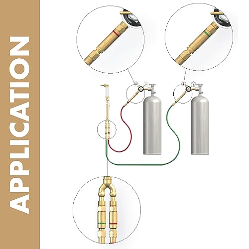Miniatura 2 de Western Enterprises FA-30 Juegos de pararrayos flashback, oxígeno/gas combustible, adaptador de regulador