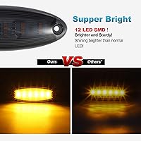 Vista 5 de Partsam 5 piezas de lente ahumada amarilla 6 LED Top Cab Marker techo luces de funcionamiento reemplazo de montaje para Freightliner Cascadia Heavy