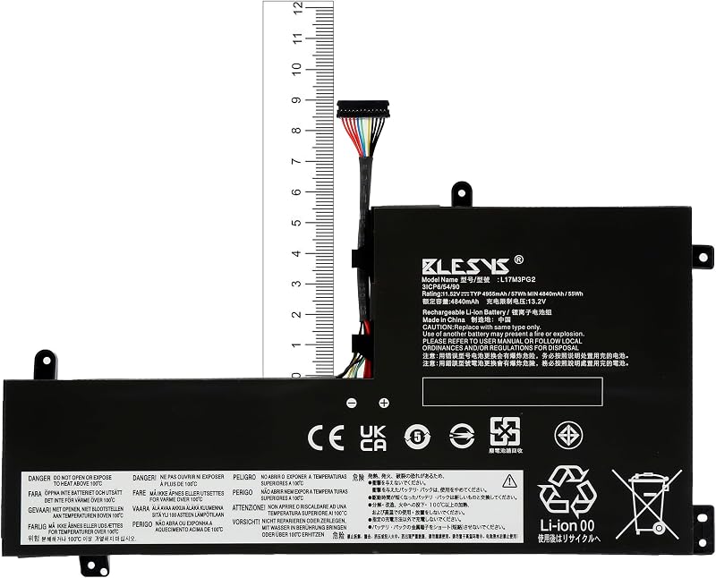 BLESYS L17M3PG2 Laptop Akkumulátor Lenovo Legion Y530 Y540 Y730 Y740 Y7000P Sorozathoz - 11.52V/57Wh, 4955mAh, Lítium-ion