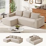 Zevemomo 96.9" Convertible Sofa Bed, L Shaped, Left Facing Chaise, Black | Soft Fabric Sleeper Sofa, Modular Sectional Sofa for Living Room, No Assembly Required