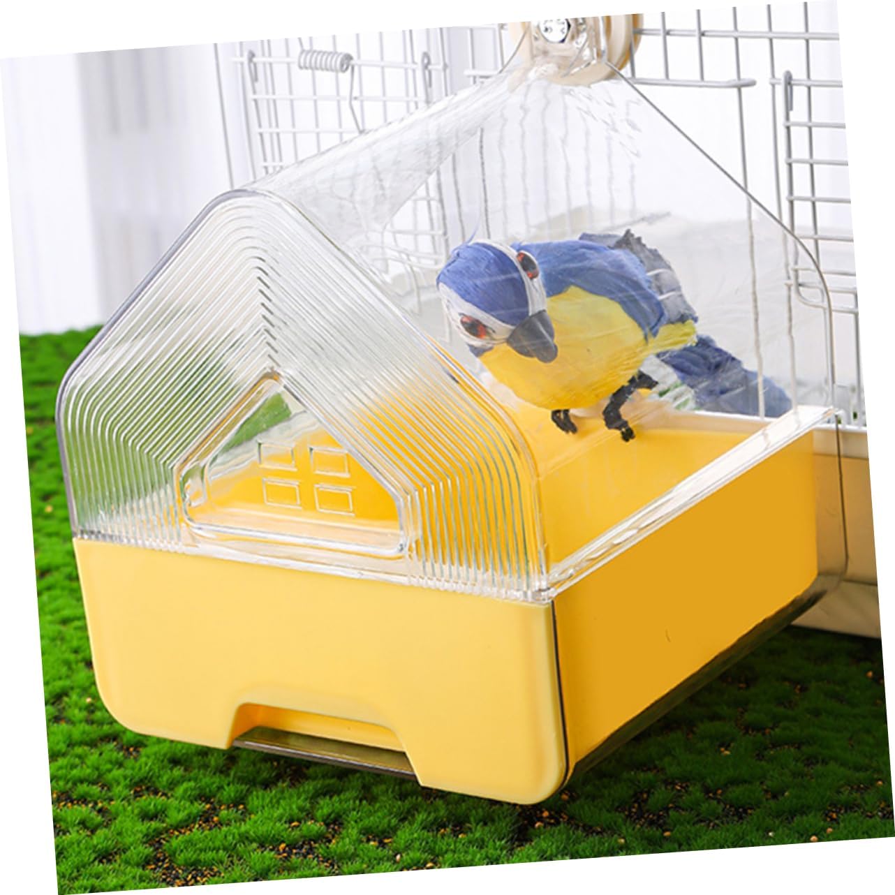BESTonZON 2pcs Bird Bath Tub Parrot Hanging Shower Box Drawer for Small Birds Parakeets Cockatiels