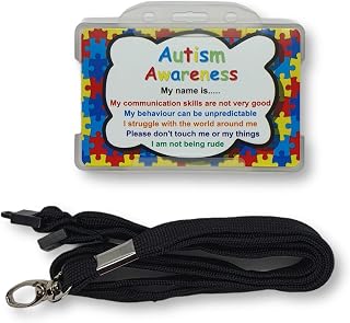Autism Awareness Medical Alert Card - Autism ID Card - Personalised Medical Card - Puzzle Design - Double Sided Print - Emergency Contacts on Back